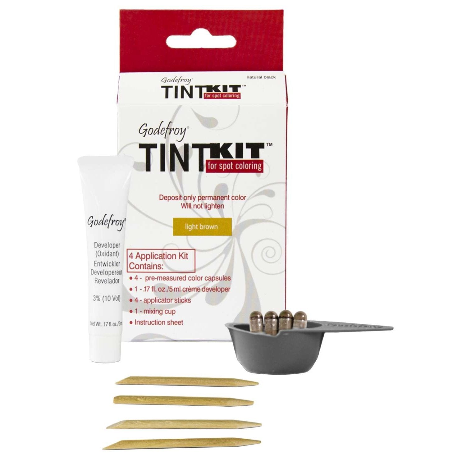 Godefroy Tint Kit - 4 Application Kit - Light Brown Godefroy Tint Kit - 4 Application Kit - Light Brown