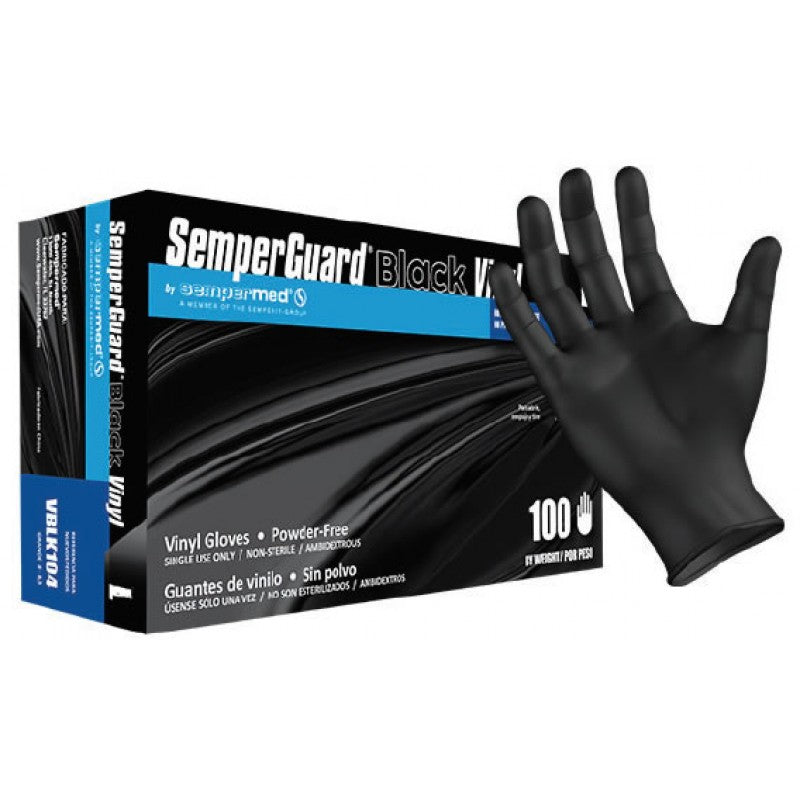 SemperGuard Black Vinyl Powder-Free Gloves-XL SemperGuard Black Vinyl Powder-Free Gloves-XL